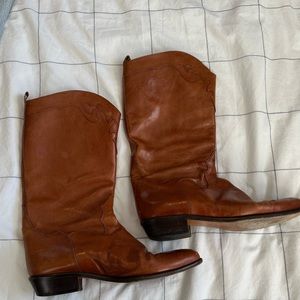 Vintage Italian leather cowboy boots